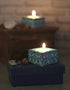 Blue Pottery T-Holder Set - Turquoise and White Design